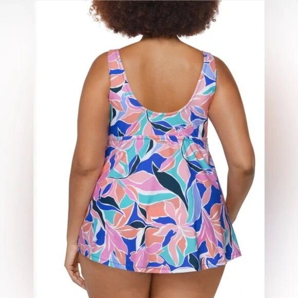 Raisins Curve Lucia V-Neck Swimdress Size 20W | NWT | Printed Tummy Control - Picture 3 of 4